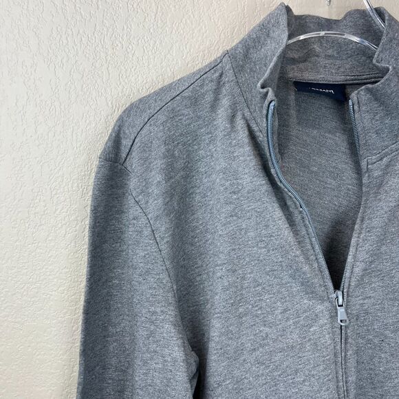Armani Jeans Womens Full Zip Jacket Mock Neck Gray Long‎ Sleeve Size Large Logo - Picture 3 of 15